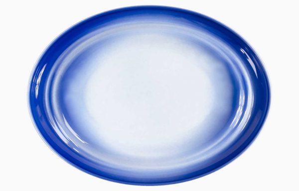 Plat ovale Nacre Aigue-Marine 32 × 24 cm